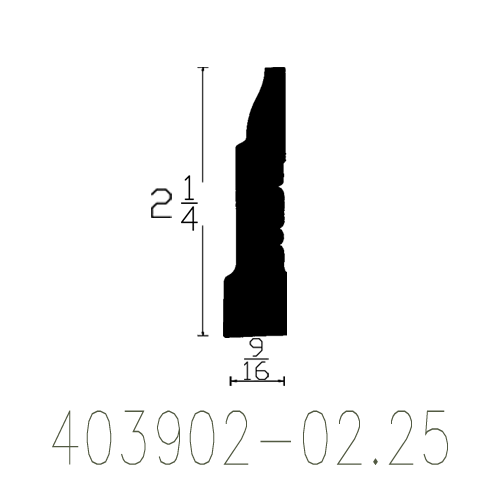 9/16" × 2-1/4” × 17’
PRIMED MDF CASING