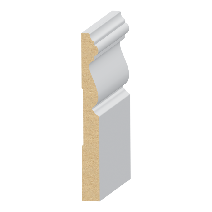 9/16" × 5-1/4” × 16' PRIMED MDF BASEBOARD