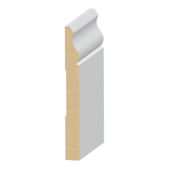 9/16" × 5-1/4” × 16' PRIMED MDF BASEBOARD