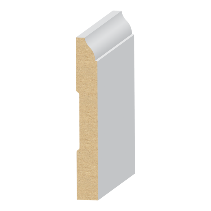 9/16" × 4 1/4” × 16' PRIMED MDF BASEBOARD