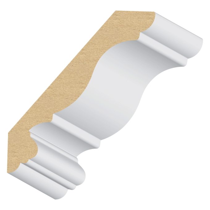 3/4” × 4 5/8" × 16’ PRIMED MDF CROWN MOLDING