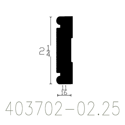 11/16" × 2-1/4” × 17’ PRIMED MDF CASING