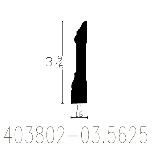 11/16" × 3-9/16” × 17’ PRIMED MDF CASING