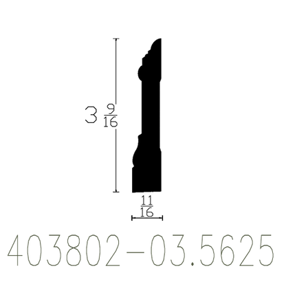 11/16" × 3-9/16” × 17’ PRIMED MDF CASING