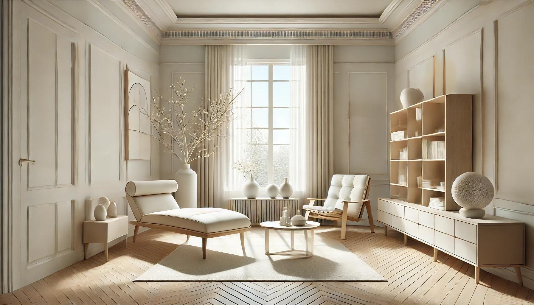 Tranquil modern white interior Japanese Scandanavian